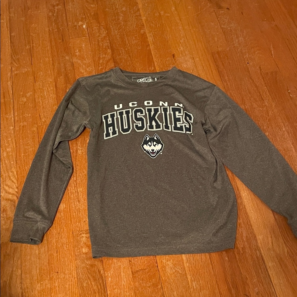 Kids Gray UConn Huskies Long Sleeve Shirt
